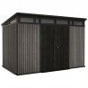 Casuta de gradina, Keter, Gri, 11x7, colectie Signature, usa dubla, ferestre, ventilatie, ranforsare metalica Usa dubla, Ferestre, Ventilatie, Polipropilena, 192 kg, Signature 