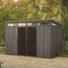 Casuta de gradina, Keter, Gri, 11x7, colectie Signature, usa dubla, ferestre, ventilatie, ranforsare metalica Usa dubla, Ferestre, Ventilatie, Polipropilena, 192 kg, Signature 