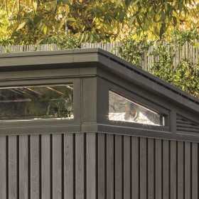 Casuta de gradina, Keter, Gri, 11x7, colectie Signature, usa dubla, ferestre, ventilatie, ranforsare metalica