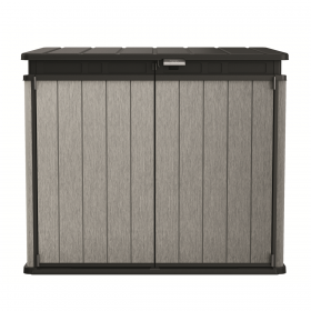Dulap depozitare exterior, plastic, pentru scule de gradina, gri, 1150 L, Keter Elite, incuietoare, rezistent la intemperii
