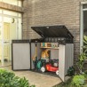 Dulap depozitare exterior, plastic, pentru scule de gradina, gri, 1150 L, Keter Elite, incuietoare, rezistent la intemperii 