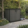 Dulap exterior gradina, polirasina Evotech, pentru unelte si accesorii gradina, gri inchis, 2 usi, Keter Cortina Bella, 1000 L, 140 x 736 x 120 cm