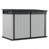 Dulap gradina exterior, plastic, depozitare unelte si accesorii gradina, gri, 2020 L, Keter Premier Jumbo, 1905 x 1093 x 1325 cm, 2 usi, rezistent UV, ventilatie, podea inclusa