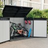 Dulap gradina exterior, plastic, depozitare unelte si accesorii gradina, gri, 2020 L, Keter Premier Jumbo, 1905 x 1093 x 1325 cm, 2 usi, rezistent UV, ventilatie, podea inclusa