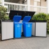 Dulap gradina exterior, plastic, depozitare unelte si accesorii gradina, gri, 2020 L, Keter Premier Jumbo, 1905 x 1093 x 1325 cm, 2 usi, rezistent UV, ventilatie, podea inclusa