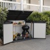 Dulap gradina exterior, plastic, depozitare unelte si accesorii gradina, gri, 2020 L, Keter Premier Jumbo, 1905 x 1093 x 1325 cm, 2 usi, rezistent UV, ventilatie, podea inclusa
