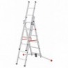 Scara aluminiu Hailo S100 ProfiLOT, 2 x 6 + 1 x 5 trepte 