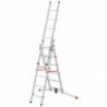 Scara aluminiu Hailo S100 ProfiLOT, 2 x 6 + 1 x 5 trepte 