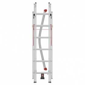 Scara aluminiu Hailo S100 ProfiLOT, 2 x 6 + 1 x 5 trepte