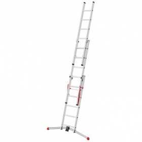 Scara aluminiu Hailo S100 ProfiLOT, 2 x 6 + 1 x 5 trepte