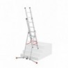 Scara aluminiu Hailo S100 ProfiLOT, 2 x 6 + 1 x 5 trepte 