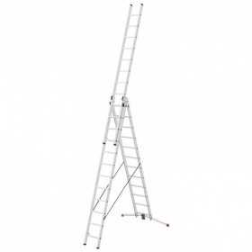Scara aluminiu Hailo S100 ProfiLOT, 3 x 12 trepte
