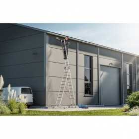 Scara aluminiu Hailo S100 ProfiLOT, 3 x 12 trepte