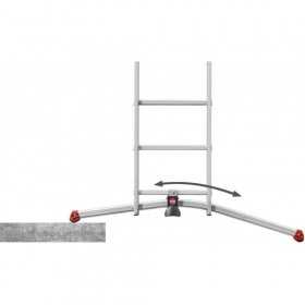 Scara aluminiu Hailo S100 ProfiLOT, 3 x 12 trepte