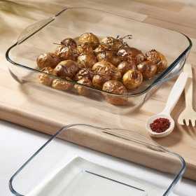 Vas rectangular din sticla termorezistenta Pasabahce Borcam 3.2 L