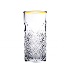 Set 4 pahare long drink Pasabahce Timeless Golden Touch 450 ml