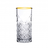 Set 4 pahare long drink Pasabahce Timeless Golden Touch 450 ml 