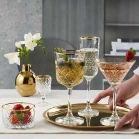 Set 4 pahare vin rosu Pasabahce Timeless Golden Touch 330 ml
