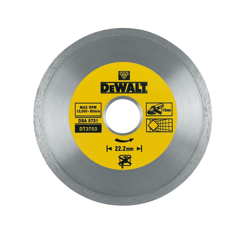 Disc diamantat continue Dewalt 115×22.2×1.6 mm – DT3703 DeWalt