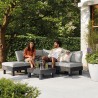 Set mobilier terasa, polipropilena, Keter, colectia Elements, pentru gradina sau foisor, cu masuta, 1 canapea, 2 scaune, 5 locuri, culoare grafit, rezistent la UV