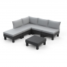 Set mobilier terasa, polipropilena, Keter, colectia Elements, pentru gradina sau foisor, cu masuta, 1 canapea, 2 scaune, 5 locuri, culoare grafit, rezistent la UV
