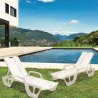 Sezlong de piscina, material plastic, pentru gradina, spatar reglabil, culoare alb, Keter, colectie Florida, forma ergonomica, dimensiune 190x67x30