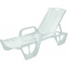 Sezlong de piscina, material plastic, pentru gradina, spatar reglabil, culoare alb, Keter, colectie Florida, forma ergonomica, dimensiune 190x67x30