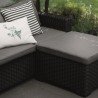 Set mobilier gradina, material polipropilena, Keter California, pentru balcon si terasa, 3 locuri, cu scaun, cu masuta cafea, culoare grafit, rezistent UV si intemperii, usor de asamblat