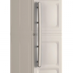 Dulap cu picioare pentru garaj din polipropilena, pentru unelte, beige, 4 rafturi, Keter Excellence, 33x45x182 cm, 1 usa, inchidere cu lacat (lacat neinclus)