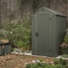 Casuta de gradina, Keter, Verde, 4x4, colectie Darwin, cu podea, cu ventilatie, cu ranforsare metalica Sistem de inchidere, Ventilatie, Evotech, Darwin