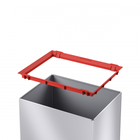 Cos de gunoi argintiu cu capac negru batant Hailo Big-Box Swing L 35 L