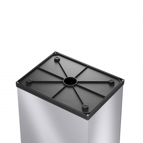 Cos de gunoi argintiu cu capac negru batant Hailo Big-Box Swing XL 52 L