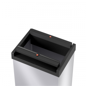 Cos de gunoi argintiu cu capac negru batant Hailo Big-Box Swing XL 52 L