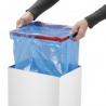 Cos de gunoi din otel inoxidabil alb cu capac batant negru Hailo Big-Box Swing L 35 L