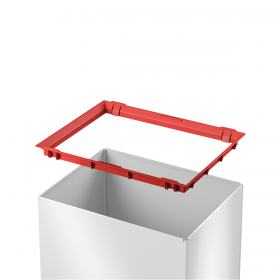 Cos de gunoi din otel inoxidabil alb cu capac batant negru Hailo Big-Box Swing L 35 L
