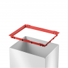 Cos de gunoi din otel inoxidabil alb cu capac batant negru Hailo Big-Box Swing L 35 L