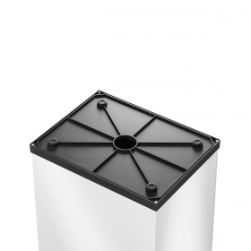 Cos de gunoi din otel inoxidabil alb cu capac batant negru Hailo Big-Box Swing L 35 L