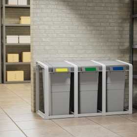 Sistem de separare a deseurilor, extensibil, cos interior detasabil, gri Hailo ProfiLine Oko XL 38 L