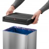 Cos de gunoi inox cu capac negru batant Hailo Big-Box Swing XL 52 L 
