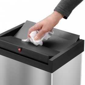Cos de gunoi inox cu capac negru batant Hailo Big-Box Swing XL 52 L