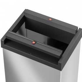 Cos de gunoi inox cu capac negru batant Hailo Big-Box Swing XL 52 L