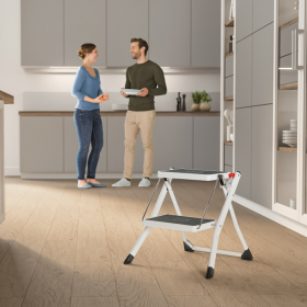 Scara din otel Hailo MK62 StandardLine, plianta, 2 trepte