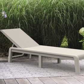Sezlong pentru terasa, polipropilena, uz rezidential, spatar ajustabil, alb, fara perne, Keter, Mallorca, 187.5 x 58 x 29 cm