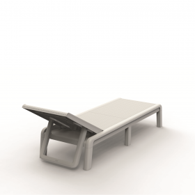 Sezlong pentru terasa, polipropilena, uz rezidential, spatar ajustabil, alb, fara perne, Keter, Mallorca, 187.5 x 58 x 29 cm