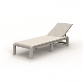 Sezlong pentru terasa, polipropilena, uz rezidential, spatar ajustabil, alb, fara perne, Keter, Mallorca, 187.5 x 58 x 29 cm
