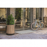 Ghiveci flori exterior, aspect de lemn maro, Keter, pentru pergola, gradina si terasa, colectie Deco Conic Walnut, fara farfurie