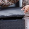 Cutie depozitare cu capac, pentru gradina si balcon, Keter Vigo, polipropilena rezistenta UV, imitatie lemn, pentru unelte si jucarii, graphite 