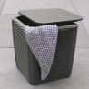 Cutie depozitare pentru gradina, Keter Luzon, polipropilena, pentru accesorii gradina, jucarii, culoare graphite, textura lemn, rezistenta UV, dimensiuni 39x39x43 cm
