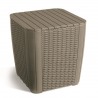 Cutie depozitare cu capac, pentru gradina, Keter, polipropilena, pentru unelte si jucarii, cappuccino, patrata, capac rezistent, rezistenta UV, 39x39x43 cm