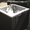 Cutie depozitare cu capac, pentru gradina, terasa, balcon, Keter, polipropilena, imitatie ratan, pentru racire bauturi, maro, patrata, rezistenta UV si intemperii 